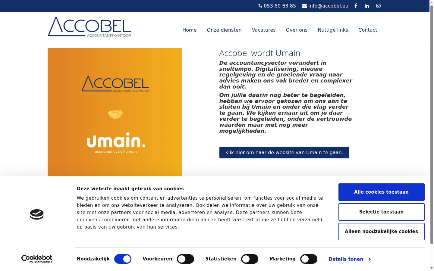 Screenshot of the consent banner shown before any interaction