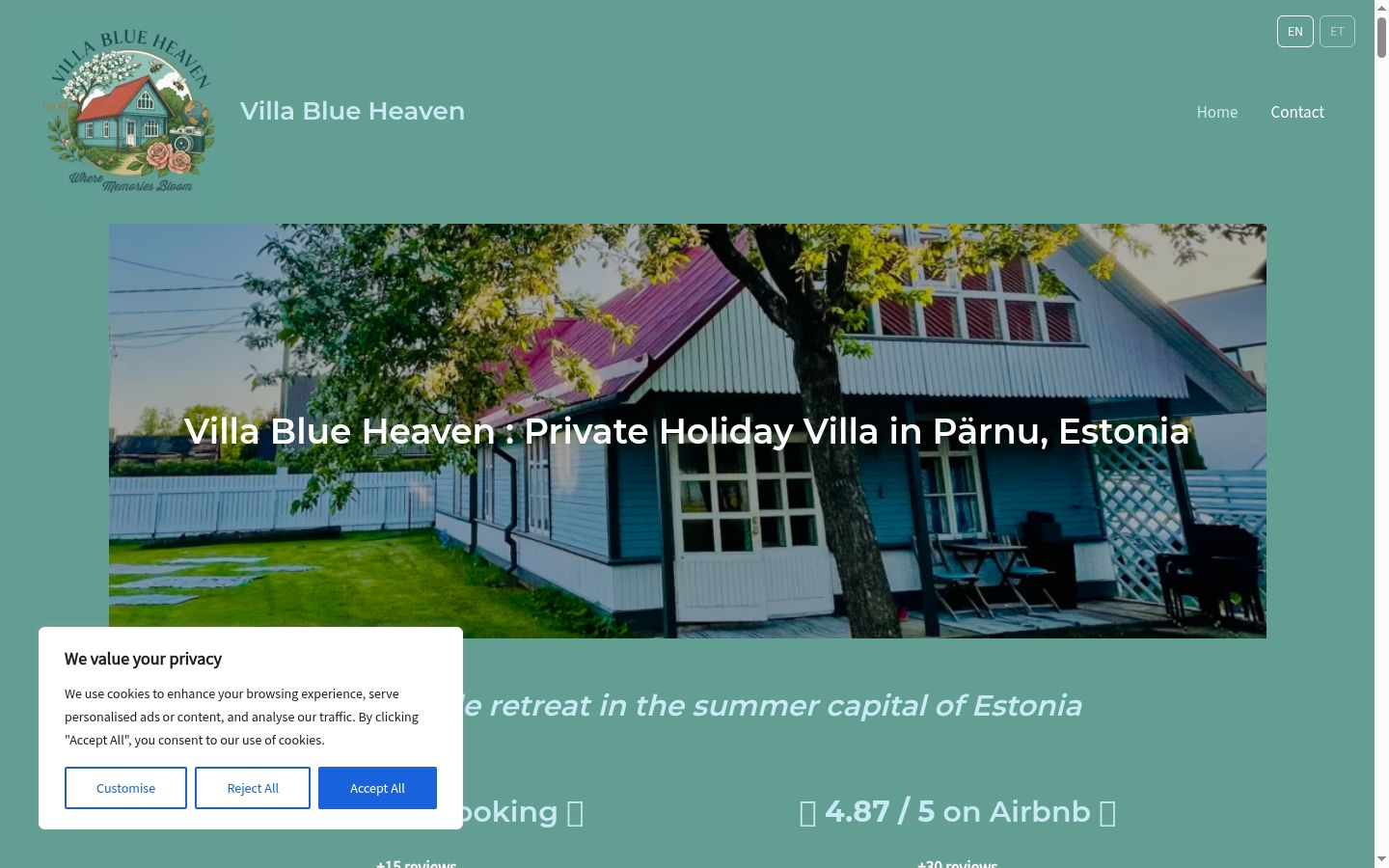 Screenshot of the consent banner shown before any interaction
