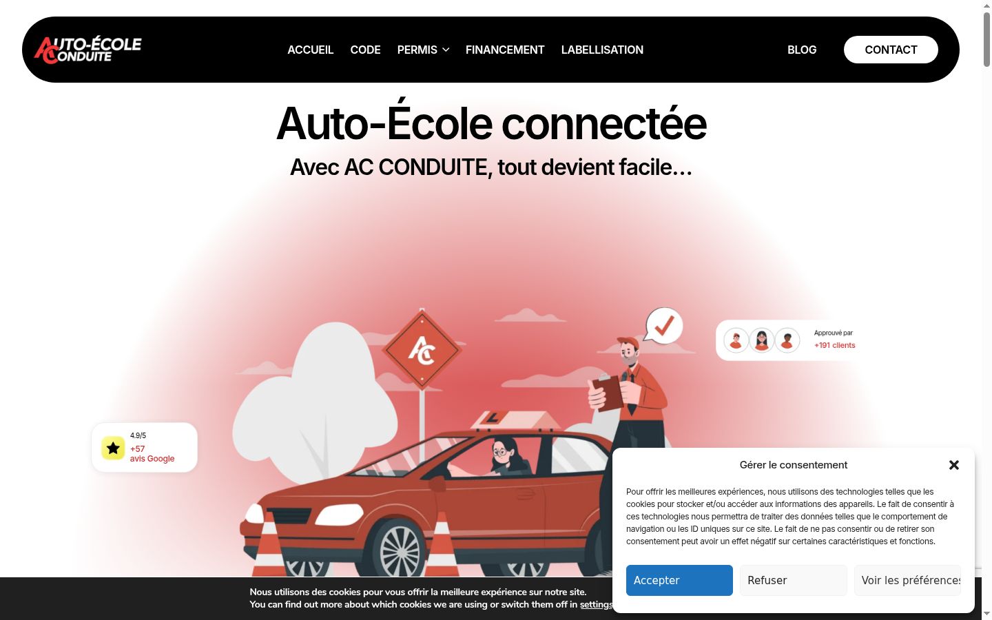 Screenshot tal-banner tal-kunsens muri qabel kwalunkwe interazzjoni