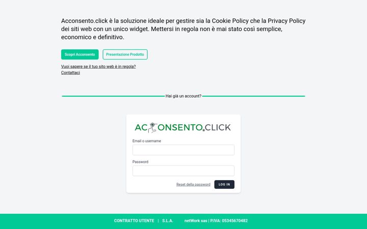 Screenshot of acconsento.click