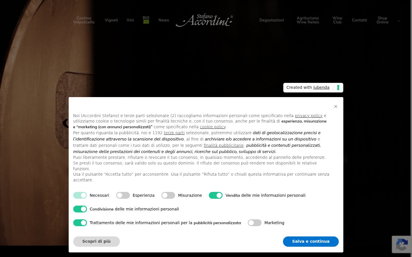 Screenshot tal-banner tal-kunsens muri qabel kwalunkwe interazzjoni