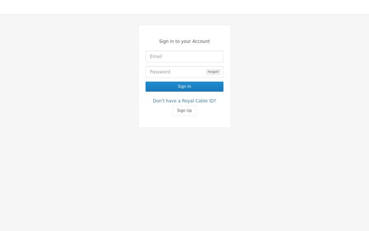Screenshot of account-royalcable.com