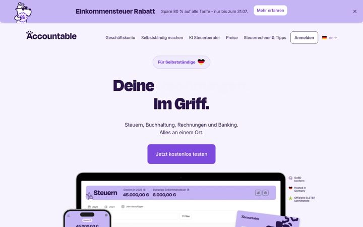 Screenshot of accountable.de