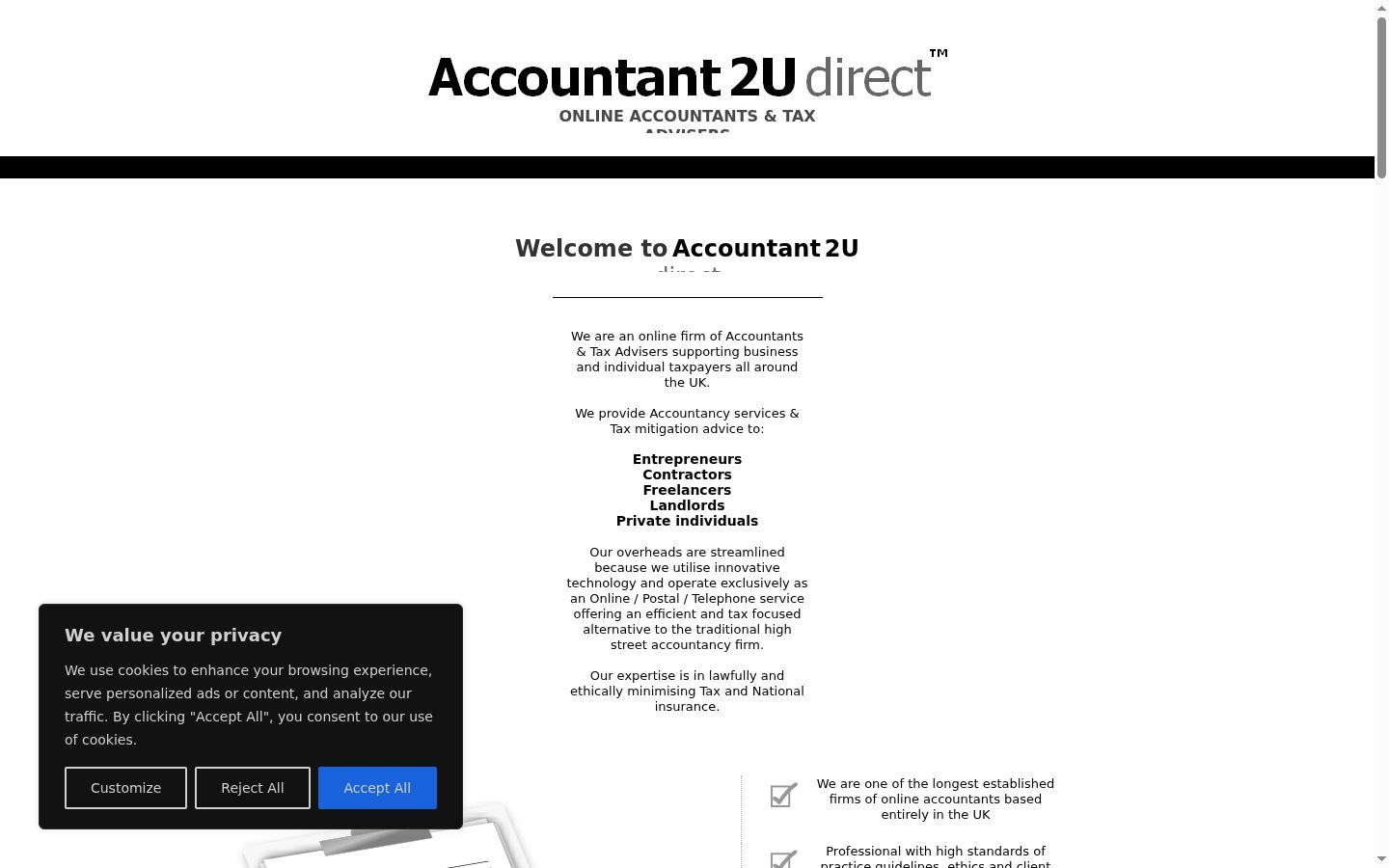 Screenshot of the consent banner shown before any interaction