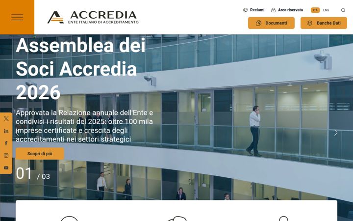 Screenshot of accredia.it