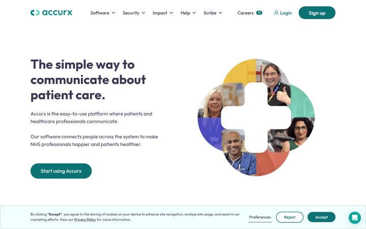 Screenshot of accurx.com