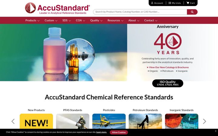 Screenshot of accustandard.com