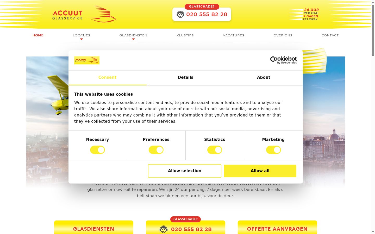 Screenshot tal-banner tal-kunsens muri qabel kwalunkwe interazzjoni
