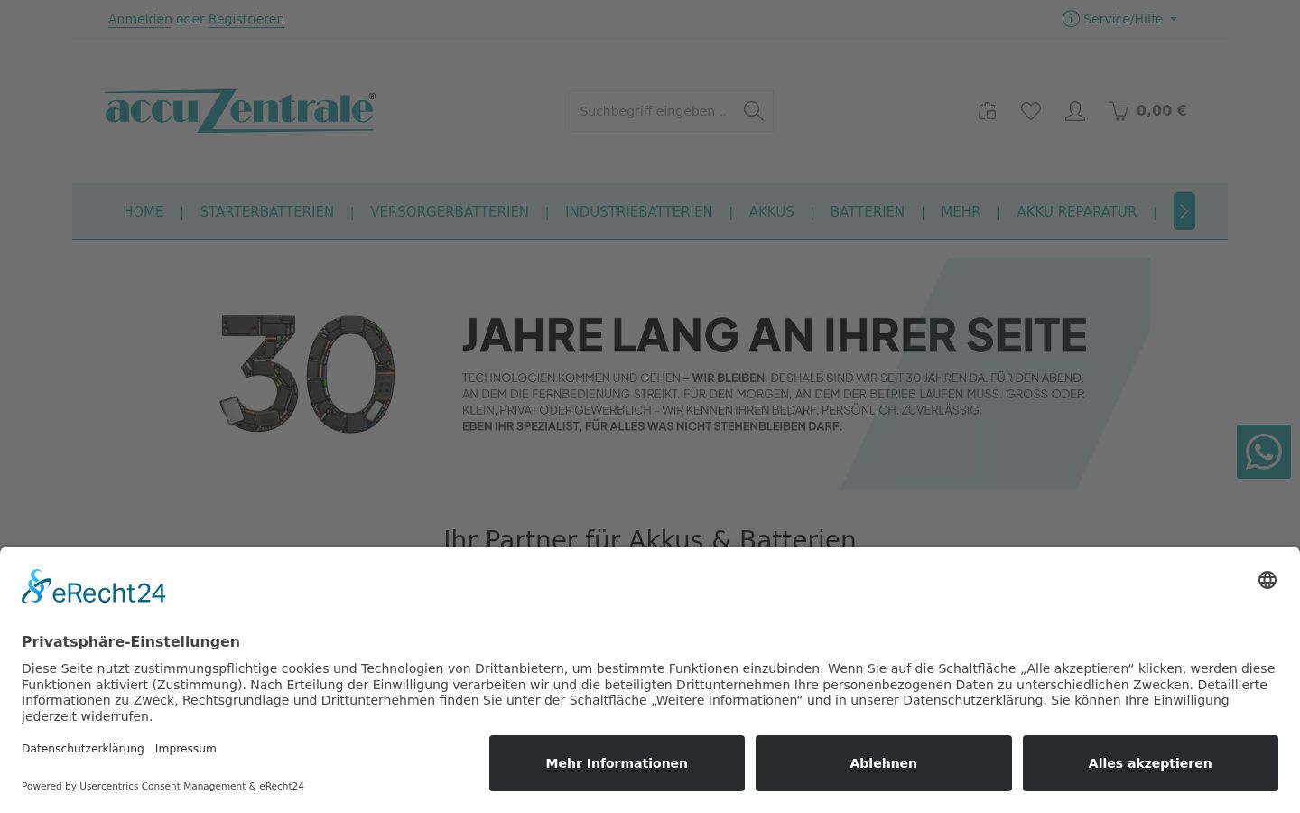 Skärmbild av samtyckesbannern som visades före någon interaktion
