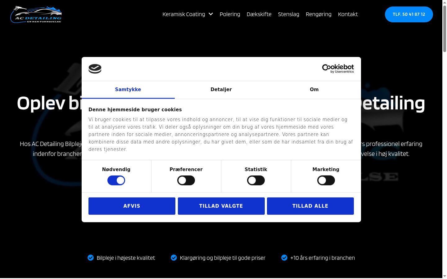 Screenshot del banner di consenso mostrato prima di qualsiasi interazione
