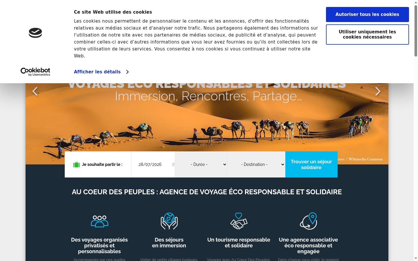 Screenshot del banner di consenso mostrato prima di qualsiasi interazione