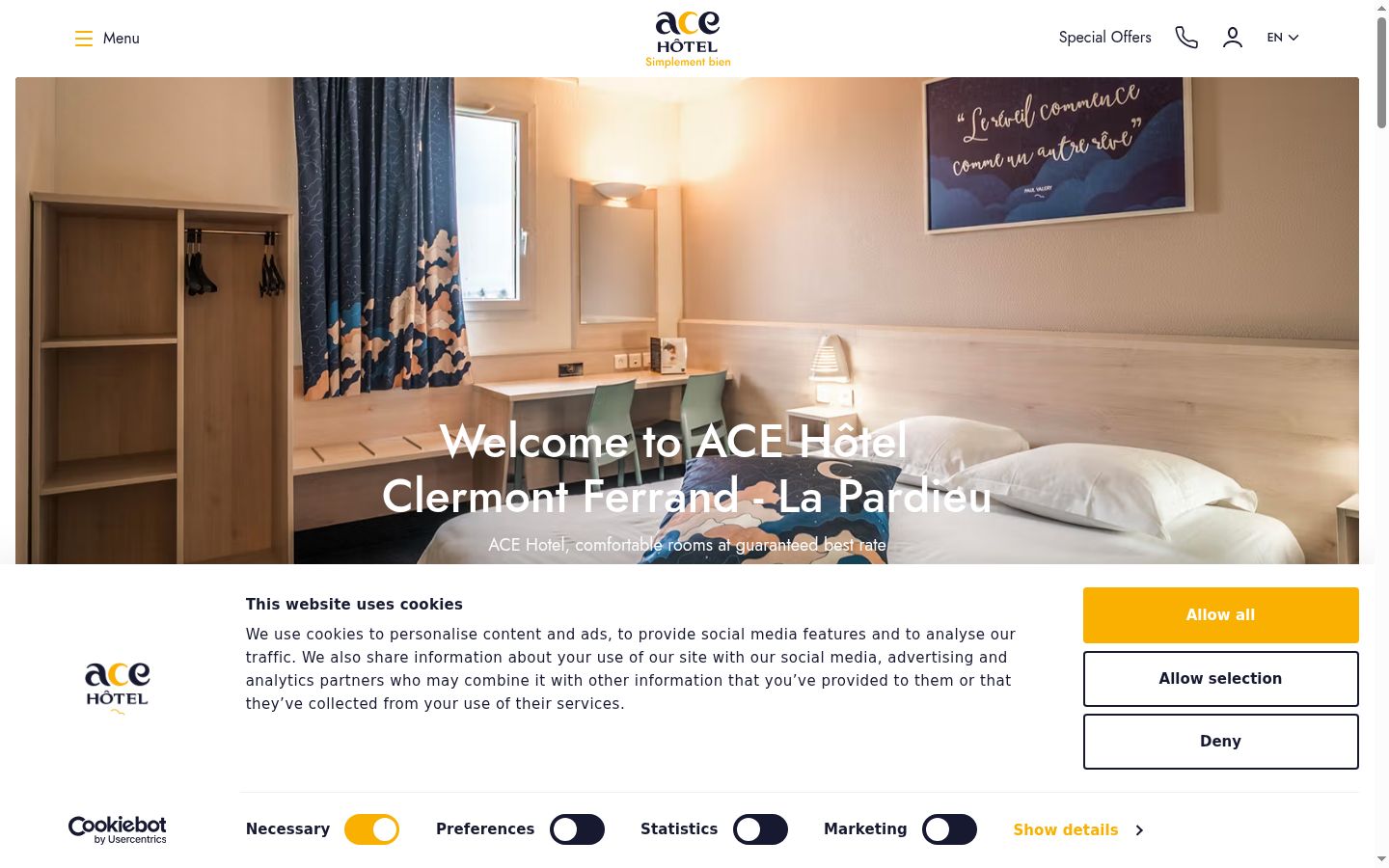Screenshot of the consent banner shown before any interaction