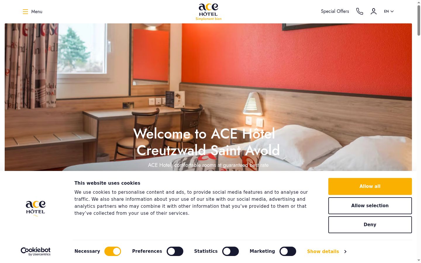 Screenshot of the consent banner shown before any interaction