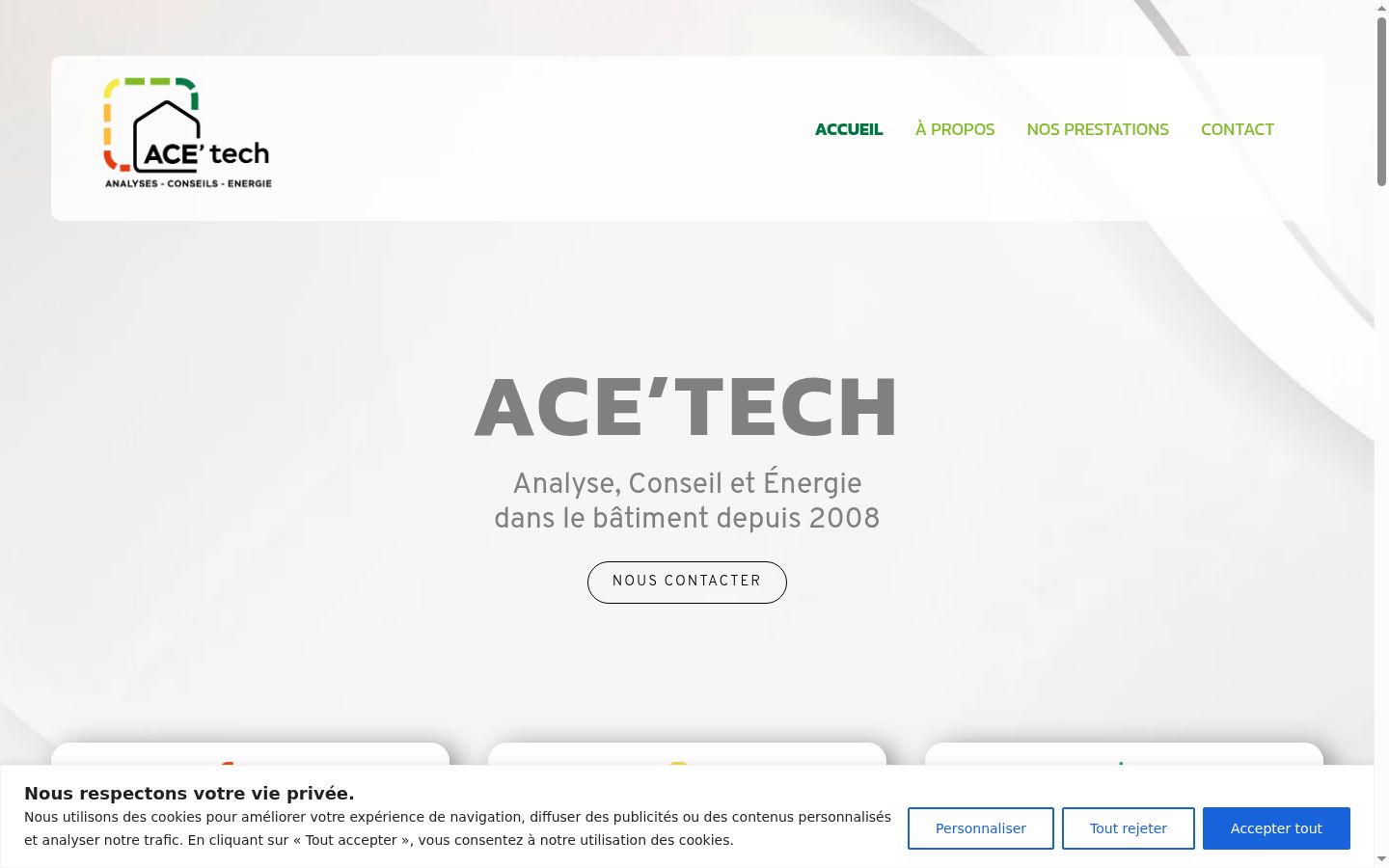 Captura de ecrã do banner de consentimento apresentado antes de qualquer interação