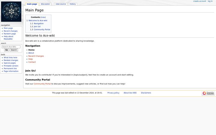 Captura de pantalla de ace-wiki.win