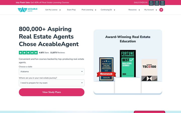 Screenshot of aceableagent.com