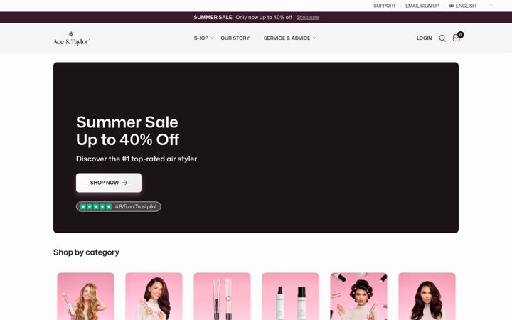 Screenshot of aceandtaylor.com