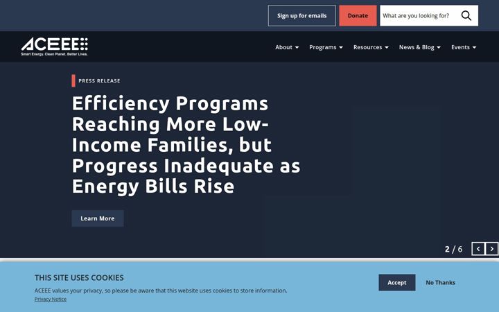 Screenshot of aceee.org