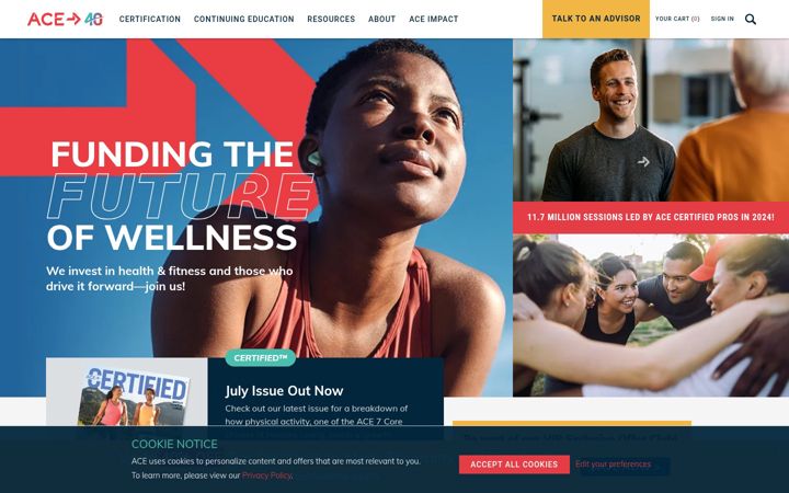 Screenshot του acefitness.org