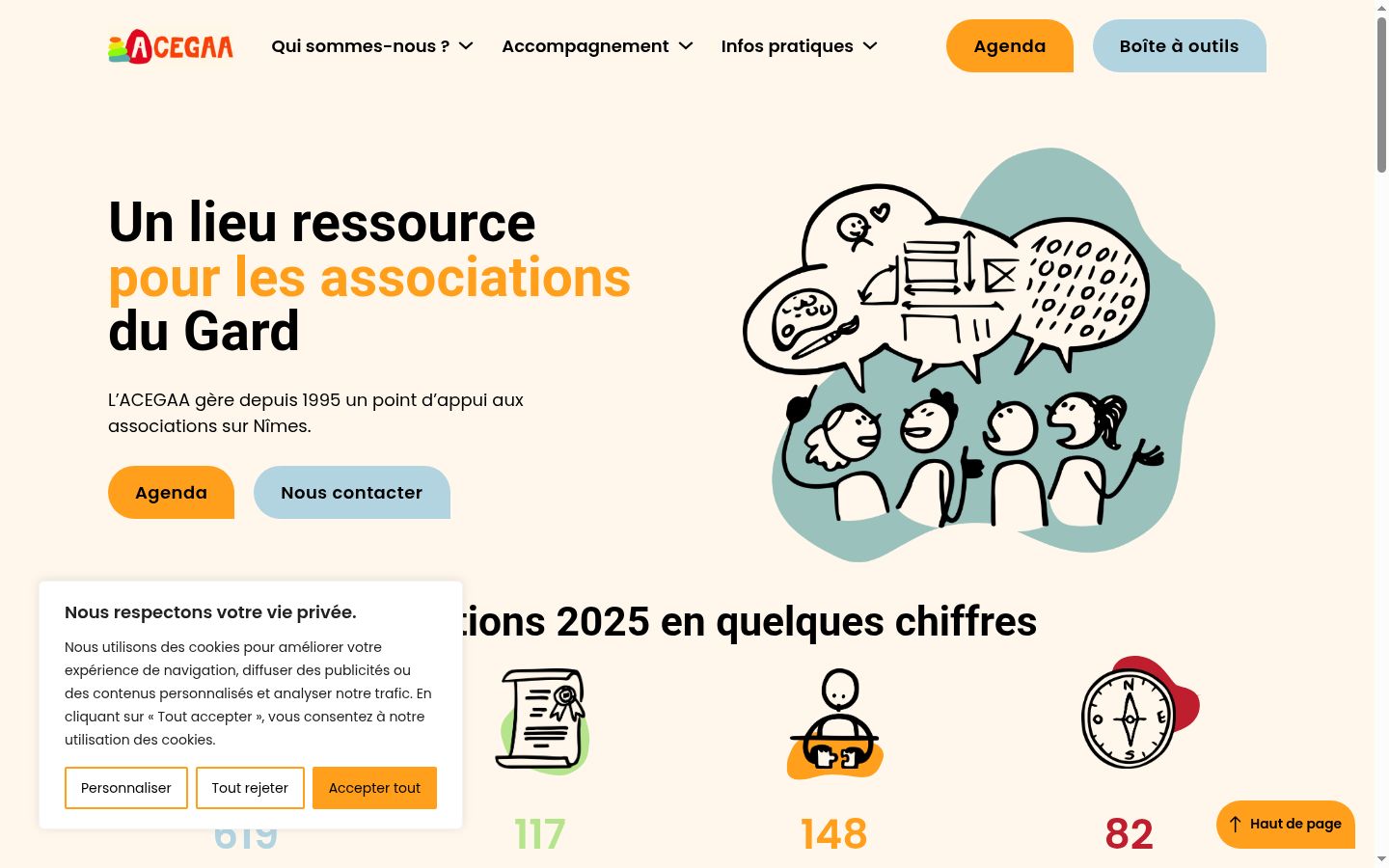 Screenshot del banner di consenso mostrato prima di qualsiasi interazione