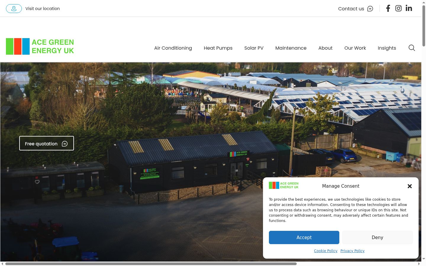 Screenshot del banner di consenso mostrato prima di qualsiasi interazione