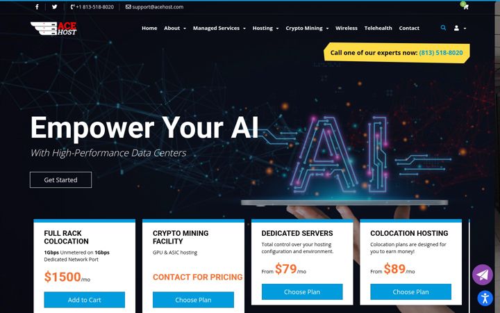 Screenshot of acehost.com
