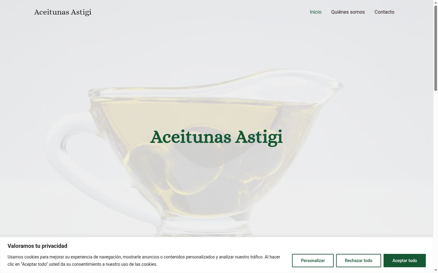 Screenshot of the consent banner shown before any interaction