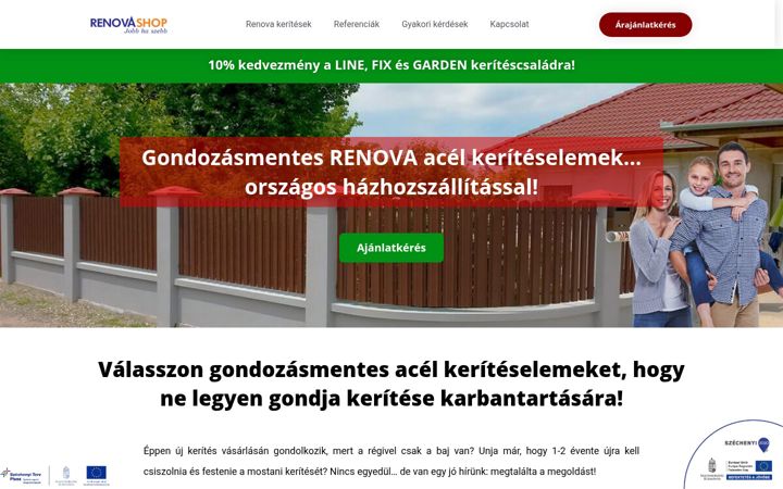 Screenshot ta' acelkeriteselem.hu