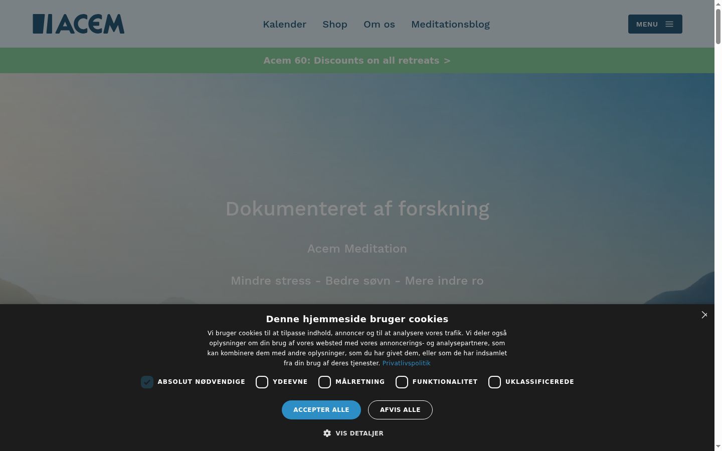 Screenshot of the consent banner shown before any interaction
