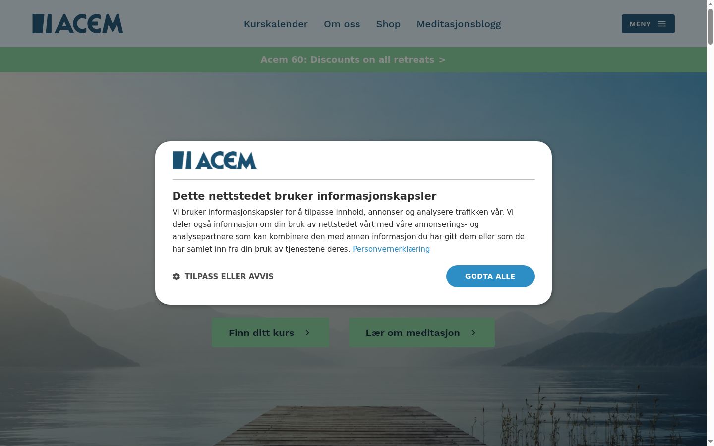 Screenshot tal-banner tal-kunsens muri qabel kwalunkwe interazzjoni