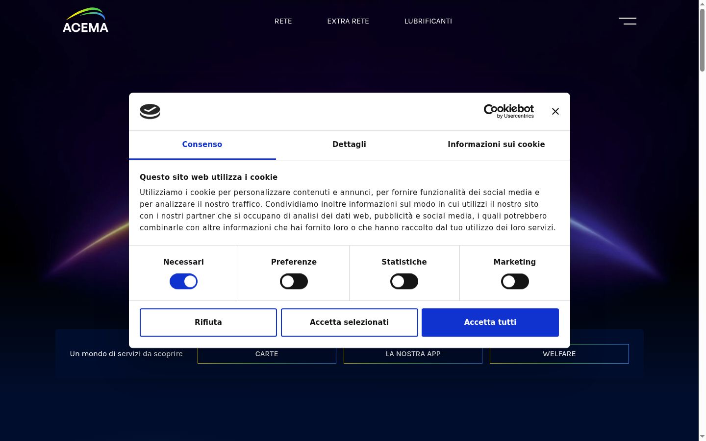 Captură de ecran a bannerului de consimțământ afișat înainte de orice interacțiune