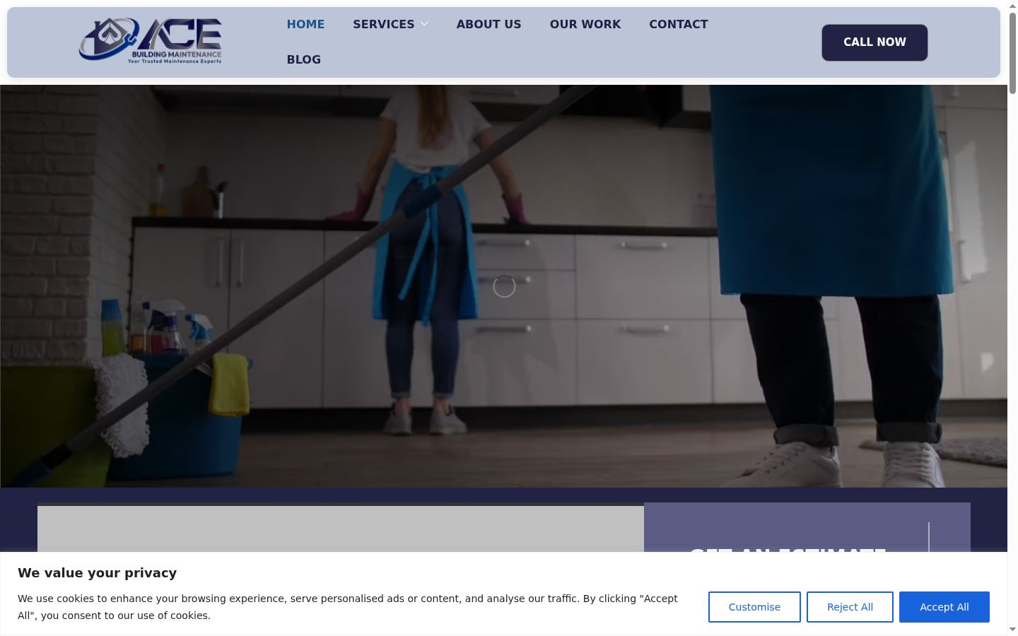 Captura de ecrã do banner de consentimento apresentado antes de qualquer interação