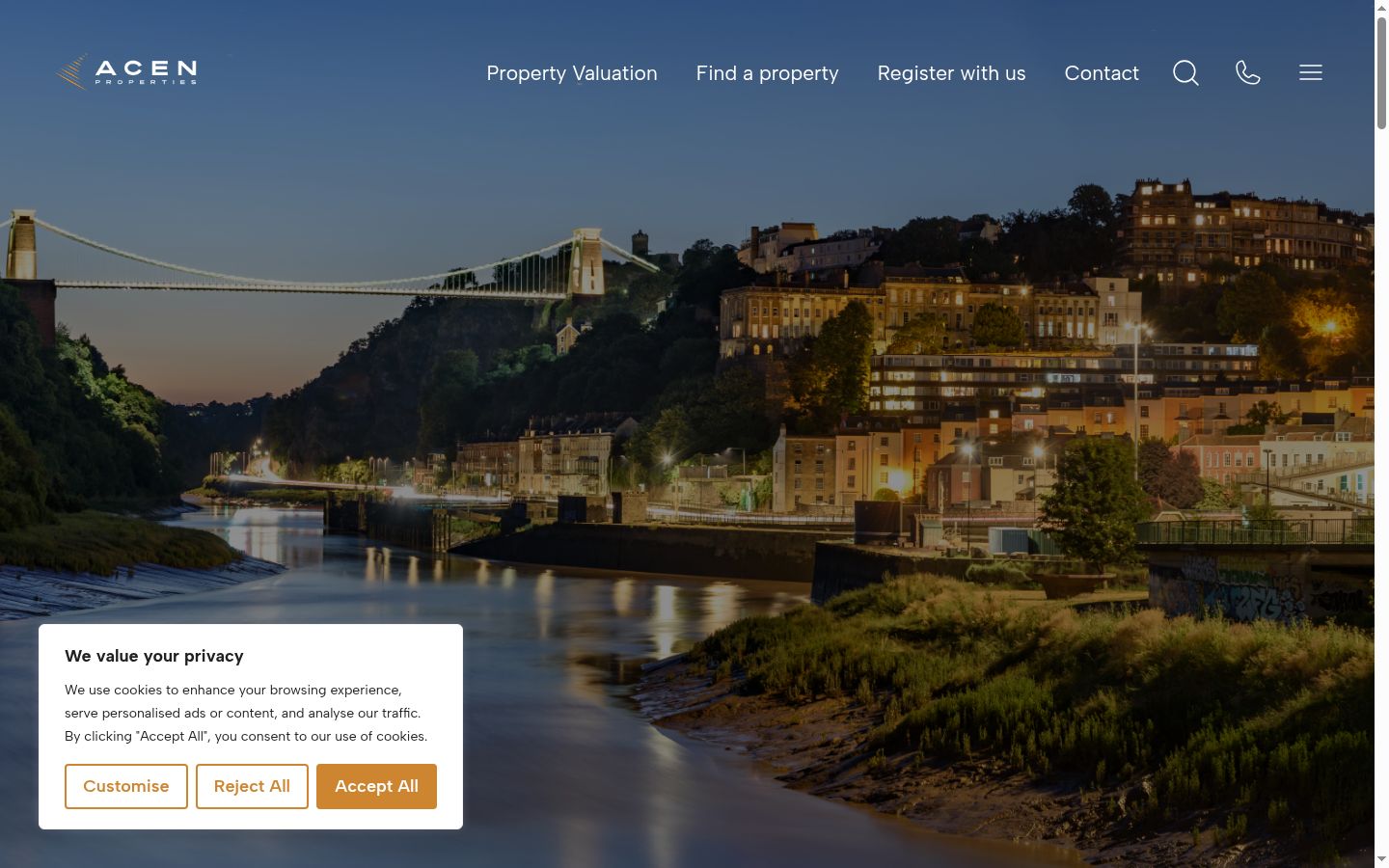 Screenshot of the consent banner shown before any interaction