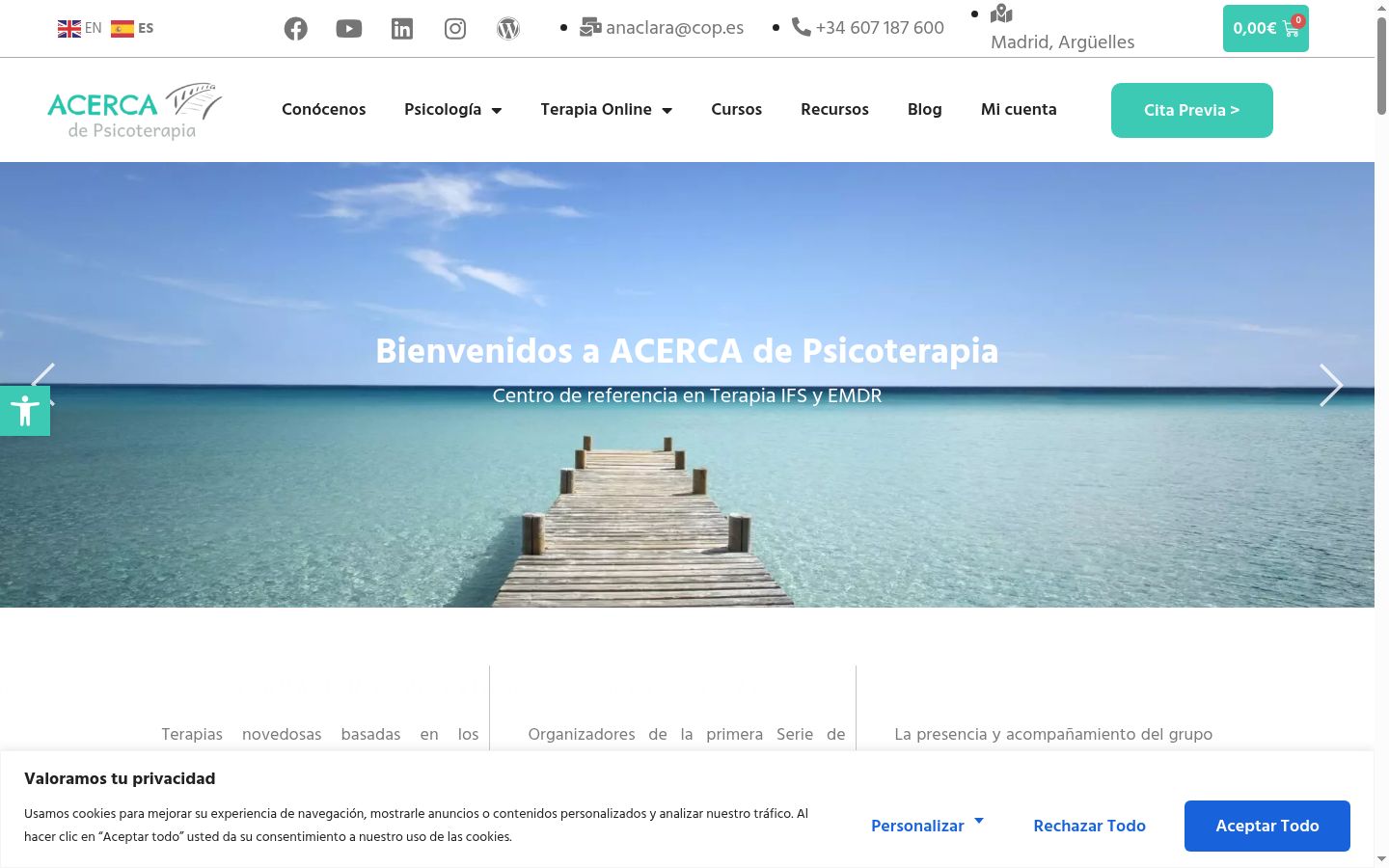 Screenshot of the consent banner shown before any interaction