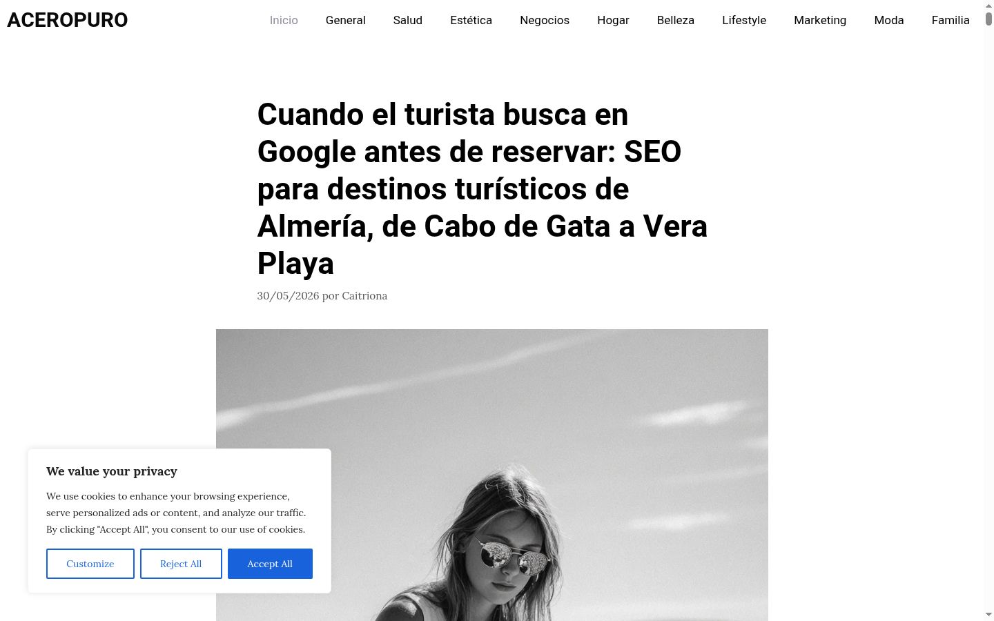 Screenshot del banner di consenso mostrato prima di qualsiasi interazione