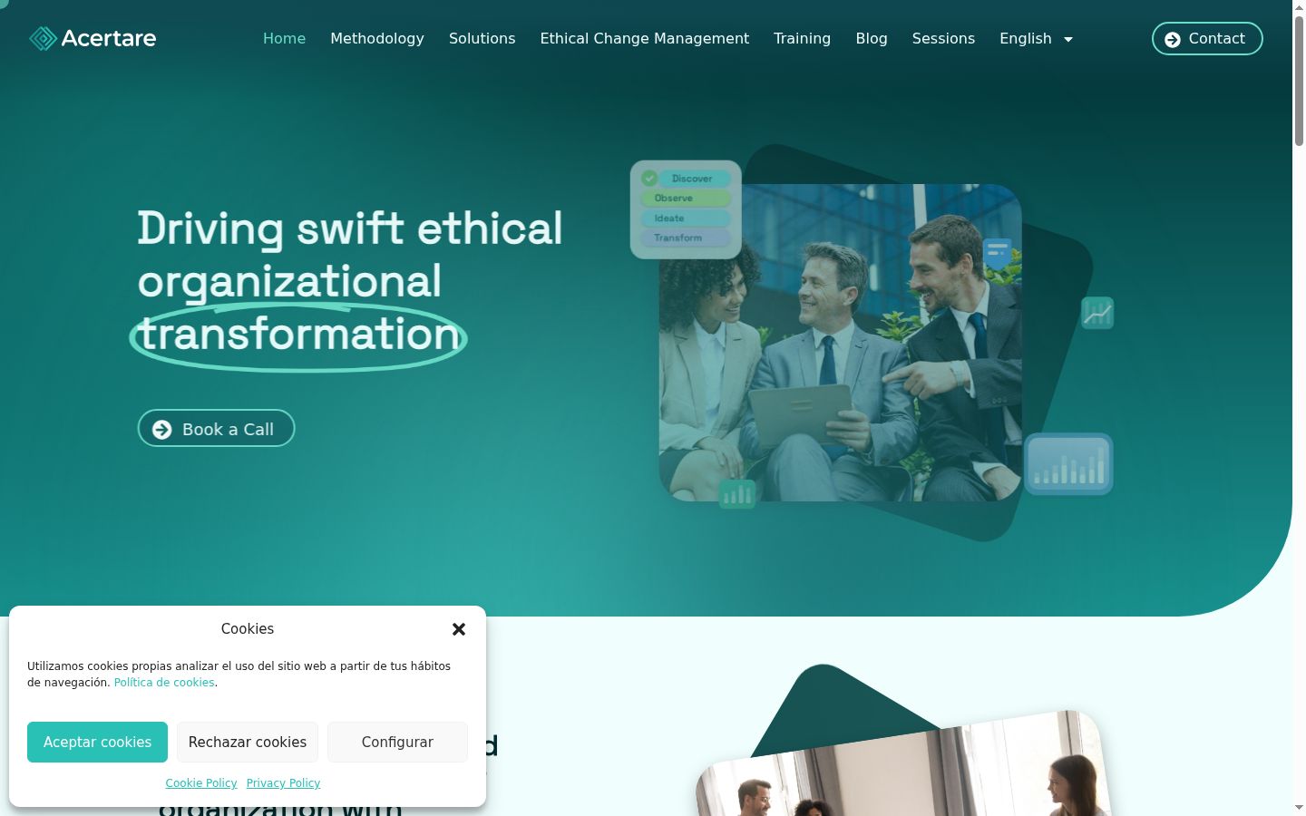 Captura de ecrã do banner de consentimento apresentado antes de qualquer interação