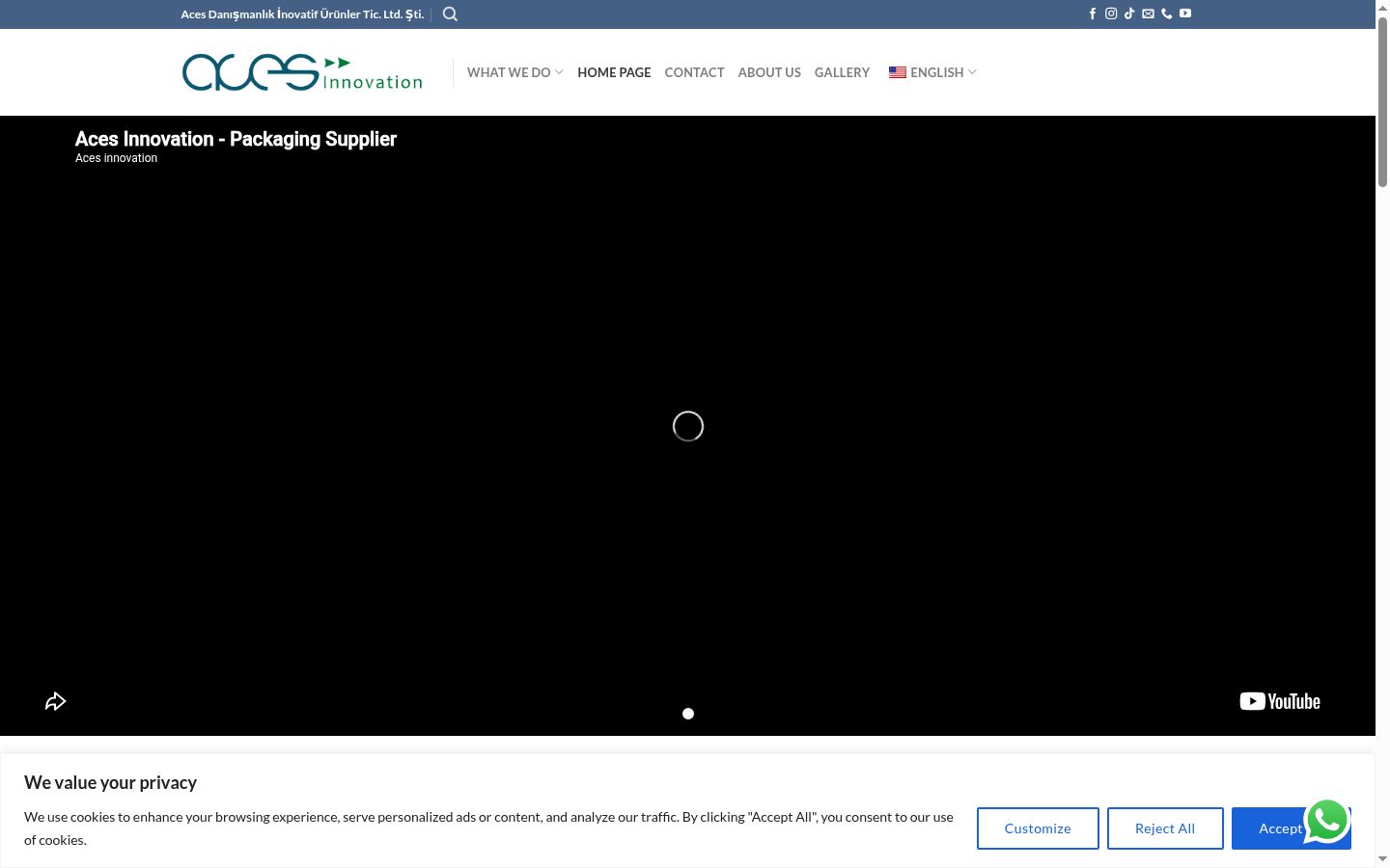 Screenshot of the consent banner shown before any interaction