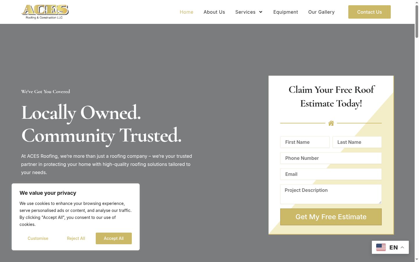 Screenshot of the consent banner shown before any interaction
