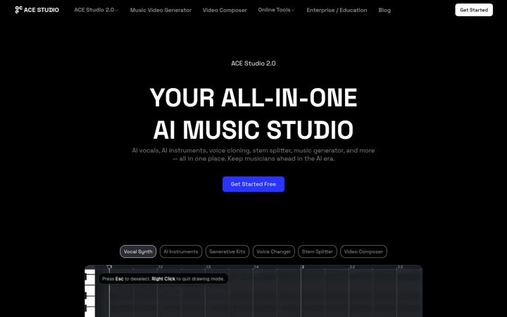 Zrzut ekranu acestudio.ai