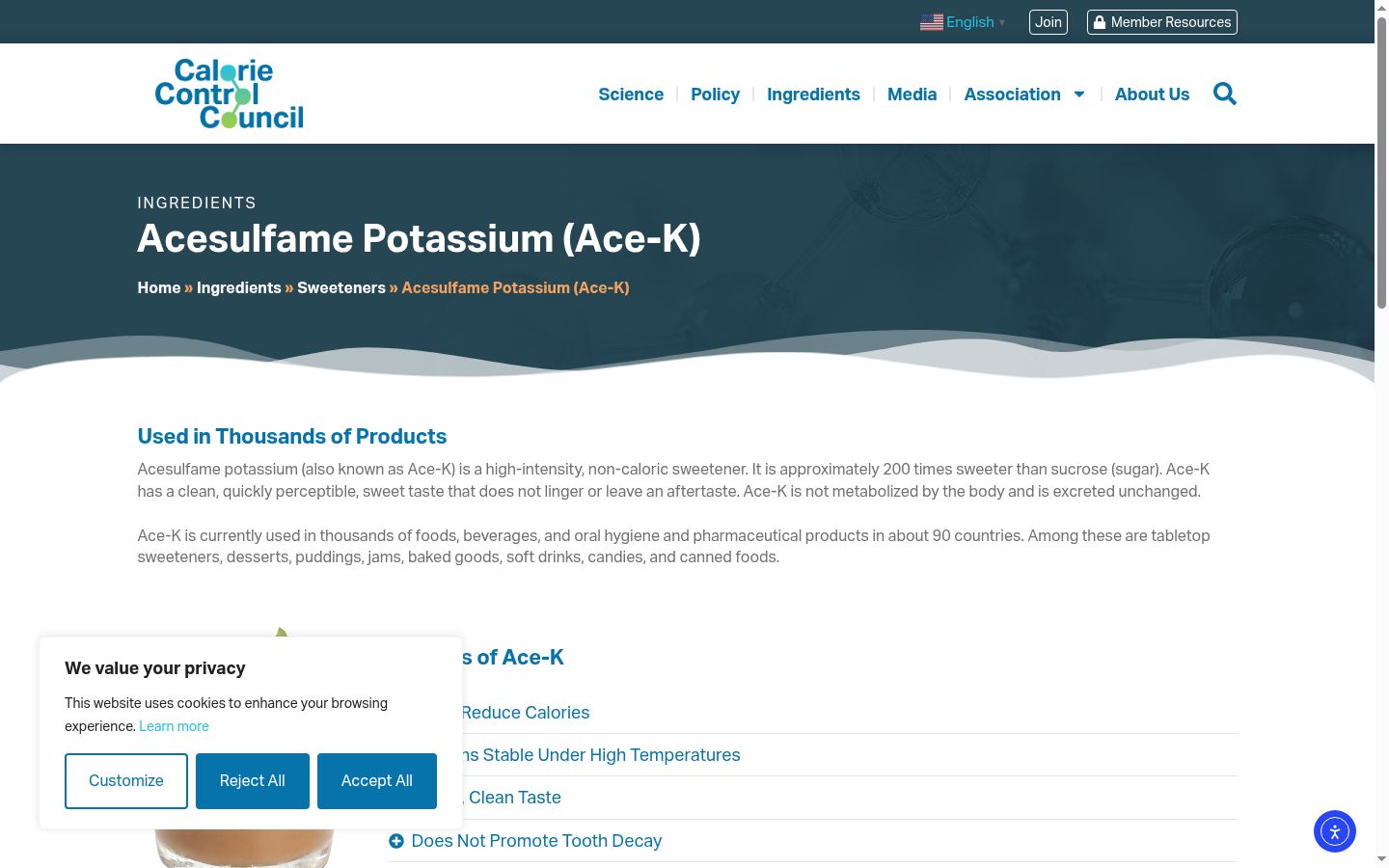 Screenshot del banner di consenso mostrato prima di qualsiasi interazione