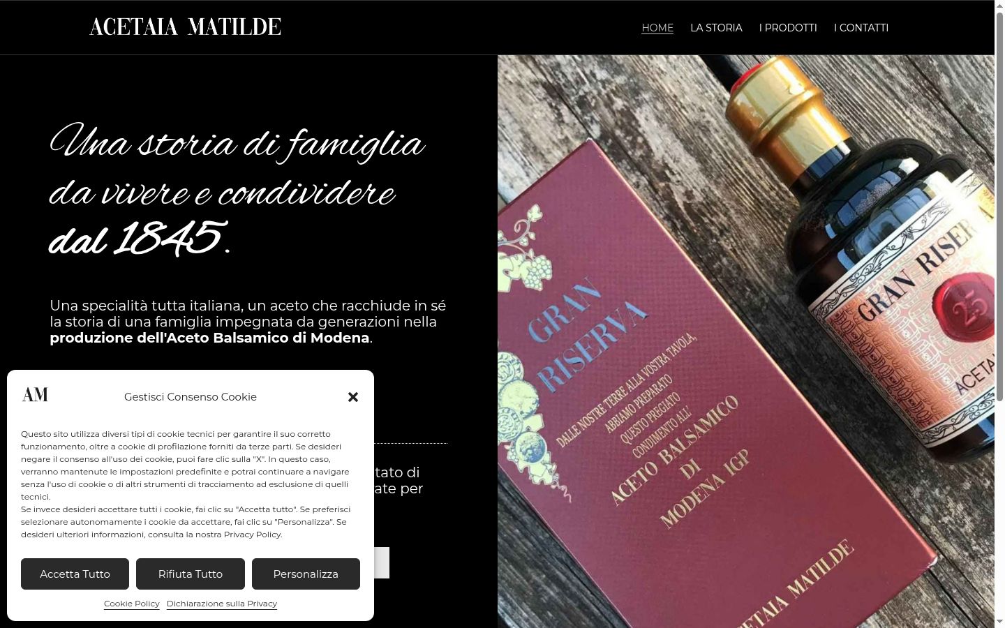 Captura de pantalla del banner de consentimiento mostrado antes de cualquier interacción