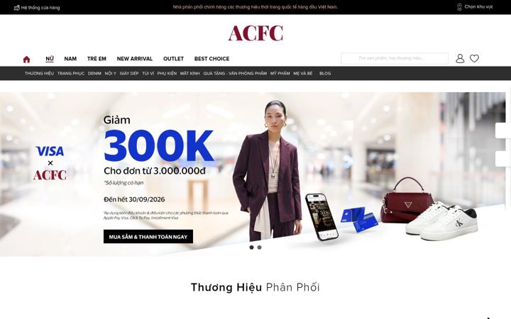 Skjámynd af acfc.com.vn