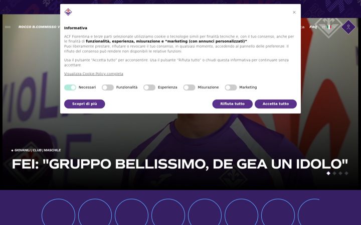 Screenshot of acffiorentina.com
