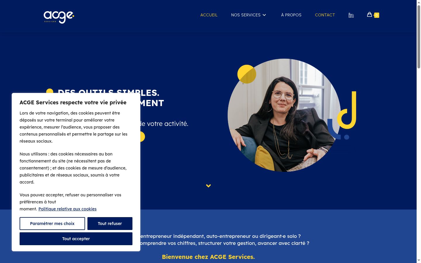 Screenshot del banner di consenso mostrato prima di qualsiasi interazione