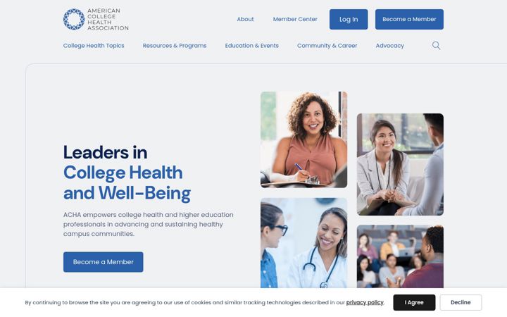 Screenshot of acha.org