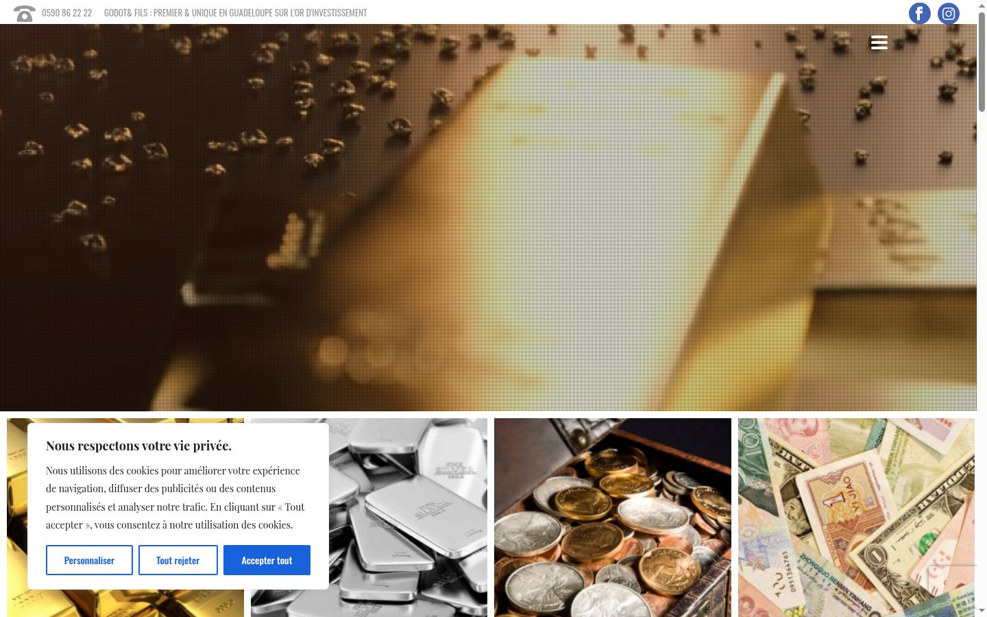 Capture d'écran de la bannière de consentement affichée avant toute interaction