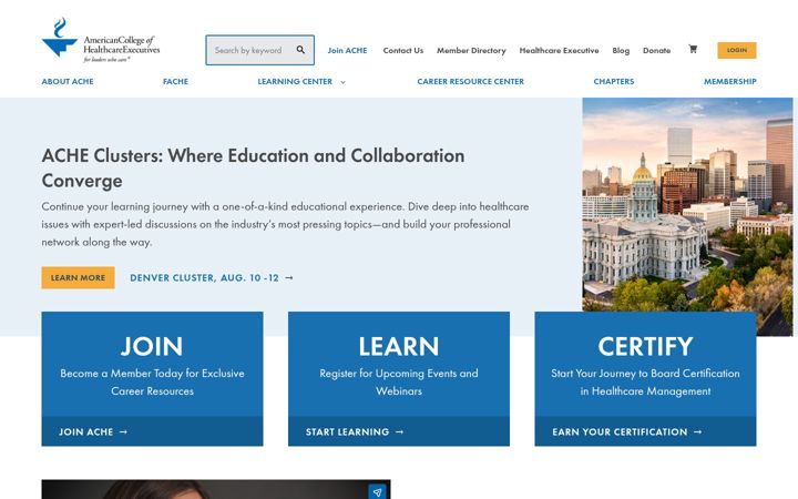 Screenshot of ache.org