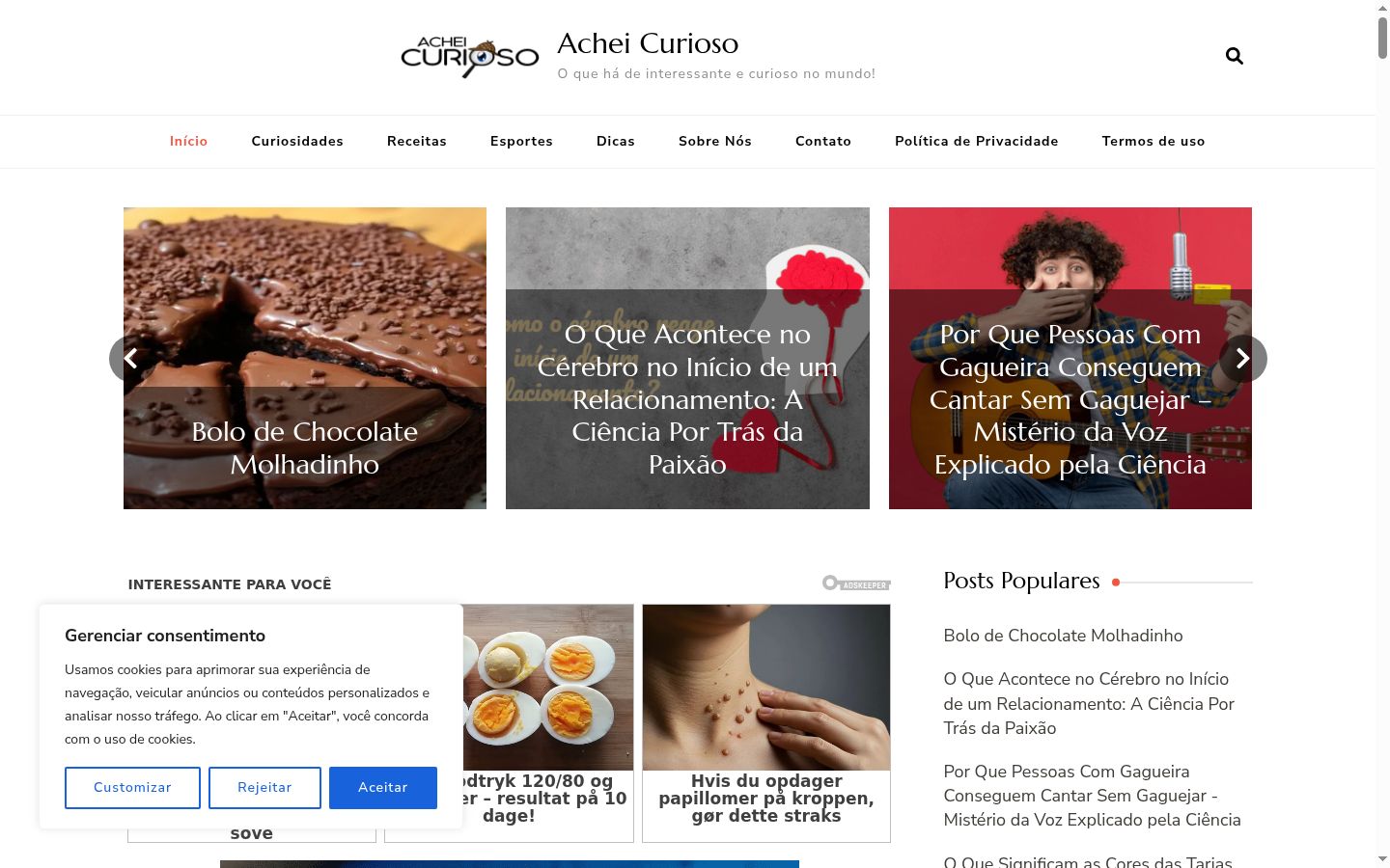 Capture d'écran de la bannière de consentement affichée avant toute interaction
