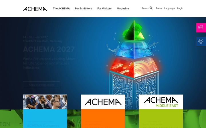 Screenshot of achema.de
