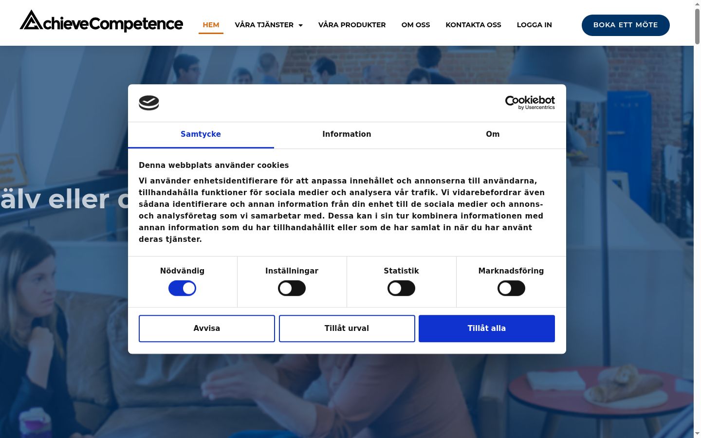 Screenshot of the consent banner shown before any interaction